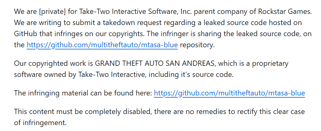 La notification de retrait DMCA