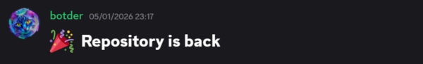 Dépôt restauré sur GitHub